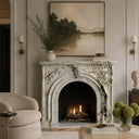 White Marble fireplace surround in Calacatta Monet - Image 7