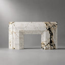 Marble electric fireplace in Calacatta Monet - Image 5