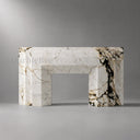Marble electric fireplace in Calacatta Monet - Image 5