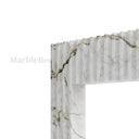 Modern Marble fireplace surround in Calacatta Monet - Image 5