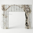 Modern Marble fireplace surround in Calacatta Monet - Image 4