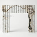 Modern Marble fireplace surround in Calacatta Monet - Image 4
