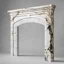 Marble fireplace hearth in Calacatta Monet - Image 5