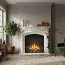 Marble fireplace hearth in Calacatta Monet - Image 2