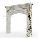 Marble fireplace hearth in Calacatta Monet - Image 1