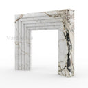 White Marble fireplace in Calacatta Monet - Image 5