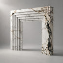 White Marble fireplace in Calacatta Monet - Image 6