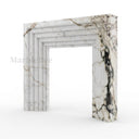 White Marble fireplace in Calacatta Monet - Image 5