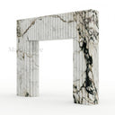 Marble fireplace hearth in Calacatta Monet - Image 1