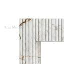 Marble fireplace hearth in Calacatta Monet - Image 7