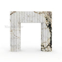 Marble fireplace hearth in Calacatta Monet - Image 4