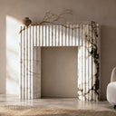 Marble fireplace hearth in Calacatta Monet - Image 5