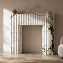 Marble fireplace hearth in Calacatta Monet - Image 5