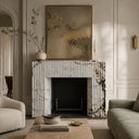 Marble fireplace hearth in Calacatta Monet - Image 2