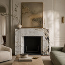 Marble fireplace hearth in Calacatta Monet - Image 2
