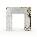 Marble fireplace hearth in Calacatta Monet - Image 4
