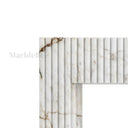 Marble fireplace hearth in Calacatta Monet - Image 7