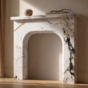 White Marble fireplace in Calacatta Monet - Image 6