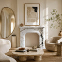 White Marble fireplace in Calacatta Monet - Image 2