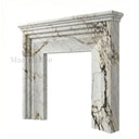 Marble fireplace hearth in Calacatta Monet - Image 4