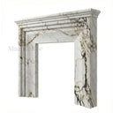 Marble fireplace hearth in Calacatta Monet - Image 4