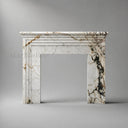 Marble fireplace hearth in Calacatta Monet - Image 5