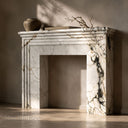 Marble fireplace hearth in Calacatta Monet - Image 7