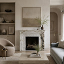 Marble fireplace hearth in Calacatta Monet - Image 2
