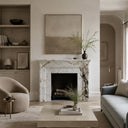 Marble fireplace hearth in Calacatta Monet - Image 2