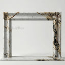 Marble fireplace hearth in Calacatta Monet - Image 1