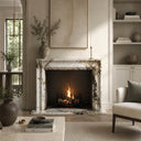 Marble fireplace hearth in Calacatta Monet - Image 6