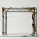 Marble fireplace hearth in Calacatta Monet - Image 1