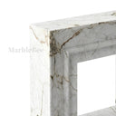 White Marble fireplace in Calacatta Monet - Image 7