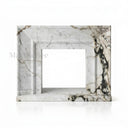 White Marble fireplace in Calacatta Monet - Image 1