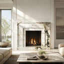 White Marble fireplace in Calacatta Monet - Image 2