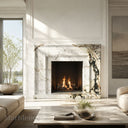 White Marble fireplace in Calacatta Monet - Image 2