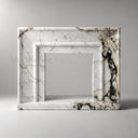White Marble fireplace in Calacatta Monet - Image 3