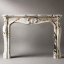 Marble fireplace hearth in Calacatta Monet - Image 3