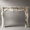 Marble fireplace hearth in Calacatta Monet - Image 3