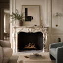 Marble fireplace hearth in Calacatta Monet - Image 2
