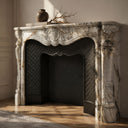White Marble fireplace in Calacatta Monet - Image 5