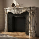 White Marble fireplace in Calacatta Monet - Image 5