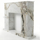 Custom Marble fireplace surround in Calacatta Monet - Image 4