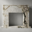 Custom Marble fireplace surround in Calacatta Monet - Image 7