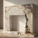 Custom Marble fireplace surround in Calacatta Monet - Image 6