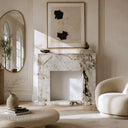 Custom Marble fireplace surround in Calacatta Monet - Image 2