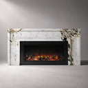Marble electric fireplace in Calacatta Monet - Image 6