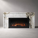 Marble electric fireplace in Calacatta Monet - Image 6