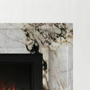 Marble electric fireplace in Calacatta Monet - Image 4