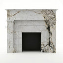 White marble fireplace mantel in Calacatta Monet - Image 1